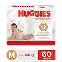 Pañal Huggies Natural Care Xtracare Talla M 60 Und